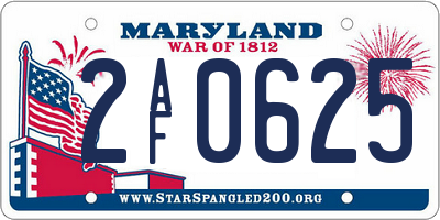 MD license plate 2AF0625