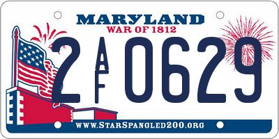 MD license plate 2AF0629