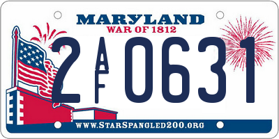 MD license plate 2AF0631