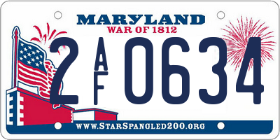 MD license plate 2AF0634