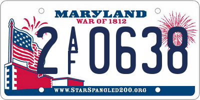 MD license plate 2AF0638