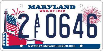 MD license plate 2AF0646