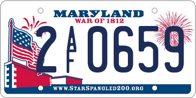 MD license plate 2AF0659
