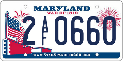 MD license plate 2AF0660