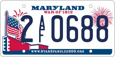 MD license plate 2AF0688