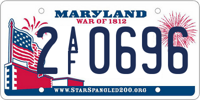 MD license plate 2AF0696