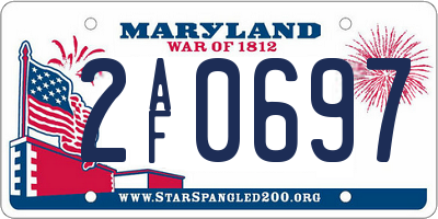 MD license plate 2AF0697