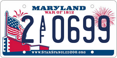 MD license plate 2AF0699
