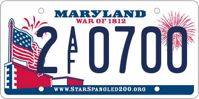 MD license plate 2AF0700