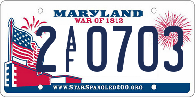 MD license plate 2AF0703
