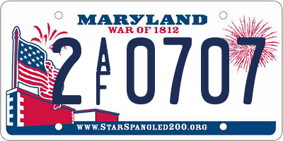 MD license plate 2AF0707