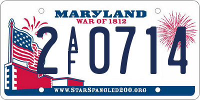 MD license plate 2AF0714