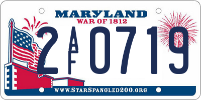 MD license plate 2AF0719