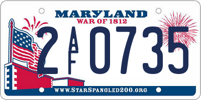 MD license plate 2AF0735