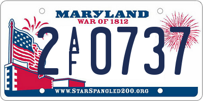 MD license plate 2AF0737