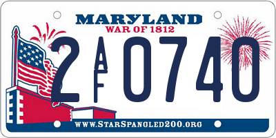 MD license plate 2AF0740