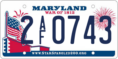 MD license plate 2AF0743