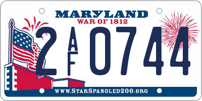 MD license plate 2AF0744
