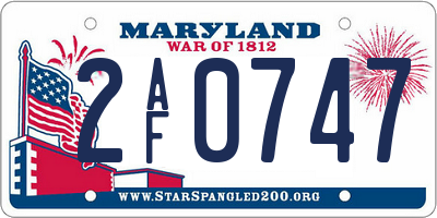 MD license plate 2AF0747