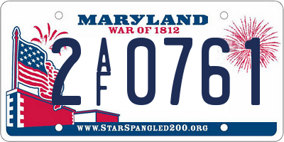 MD license plate 2AF0761