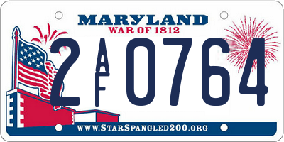 MD license plate 2AF0764