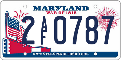 MD license plate 2AF0787