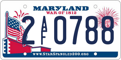 MD license plate 2AF0788