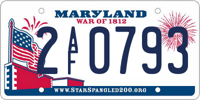 MD license plate 2AF0793