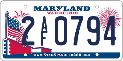 MD license plate 2AF0794