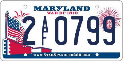 MD license plate 2AF0799