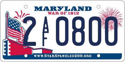 MD license plate 2AF0800