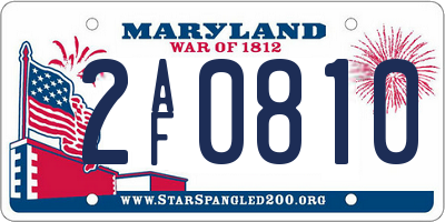 MD license plate 2AF0810
