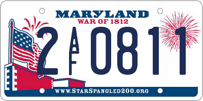 MD license plate 2AF0811