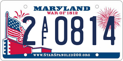 MD license plate 2AF0814