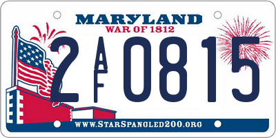 MD license plate 2AF0815