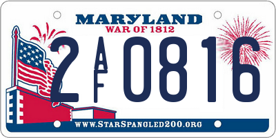 MD license plate 2AF0816