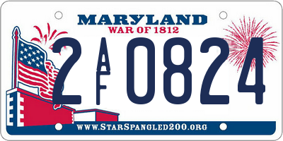MD license plate 2AF0824