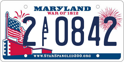MD license plate 2AF0842