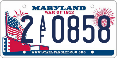 MD license plate 2AF0858