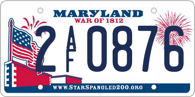 MD license plate 2AF0876