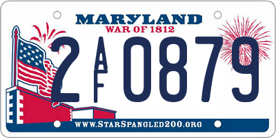 MD license plate 2AF0879