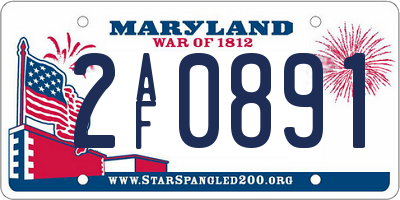 MD license plate 2AF0891