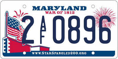 MD license plate 2AF0896