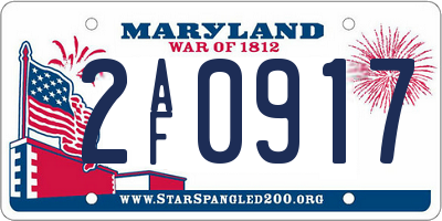 MD license plate 2AF0917