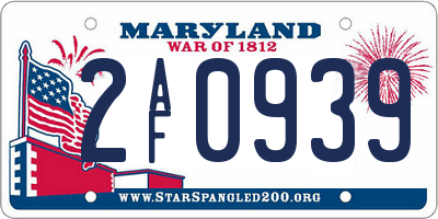 MD license plate 2AF0939