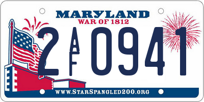 MD license plate 2AF0941