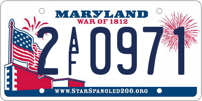 MD license plate 2AF0971
