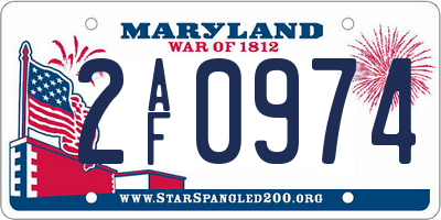 MD license plate 2AF0974