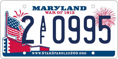 MD license plate 2AF0995
