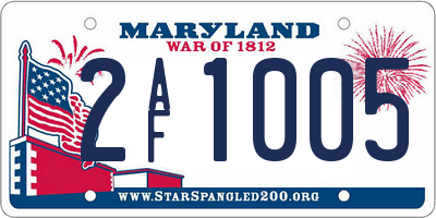 MD license plate 2AF1005